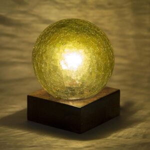 Derien Crackle Glass Lusture Shine Ball Shaped Decorative Table Lamp (20 X 17.5 cm) (Green)