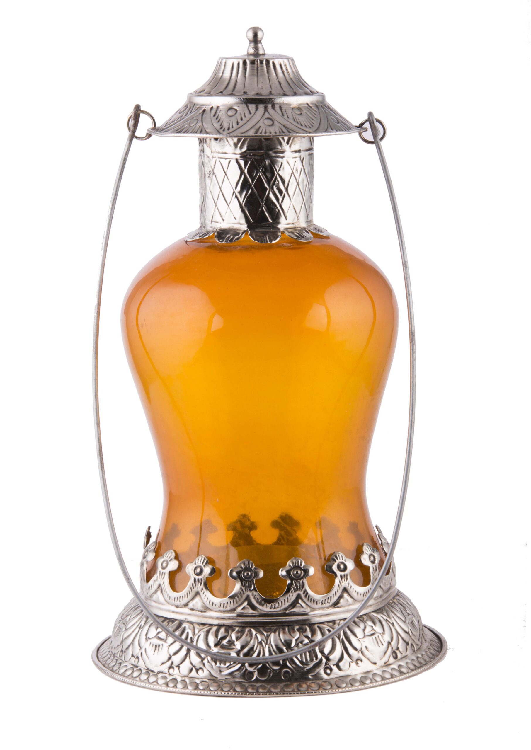 12 inch Orange Vintage Maharaja Crown Decorative Tabletop/Hanging Decorative Lantern - Image 2