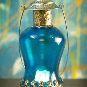 12 inch Blue Vintage Maharaja Crown Decorative Tabletop/Hanging Decorative Lantern