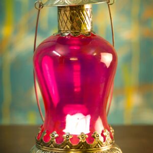 12 inch Magenta Vintage Maharaja Crown Decorative Tabletop/Hanging Decorative Lantern