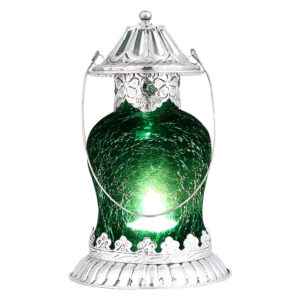 7.5 inch Green Vintage Maharaja Crown Decorative Tabletop/Hanging Decorative Lantern