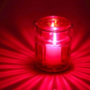 Contemporary Style Transparent Glass Bucket Style 4.5 Inch Hurricane Wind Light Candle Holder For Pillar Candles/ Tealights/ Votive With Wire Hanging Handles- Pink