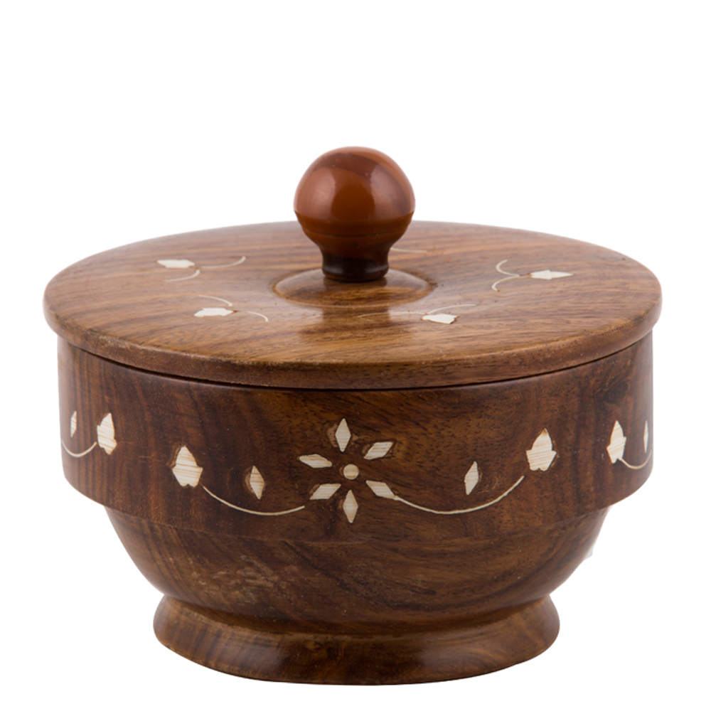 "4 Inch Mango Wood Serving Bowl with Matte Finish - Perfect for Serving and Displaying Your Favorite Foods" - Image 2