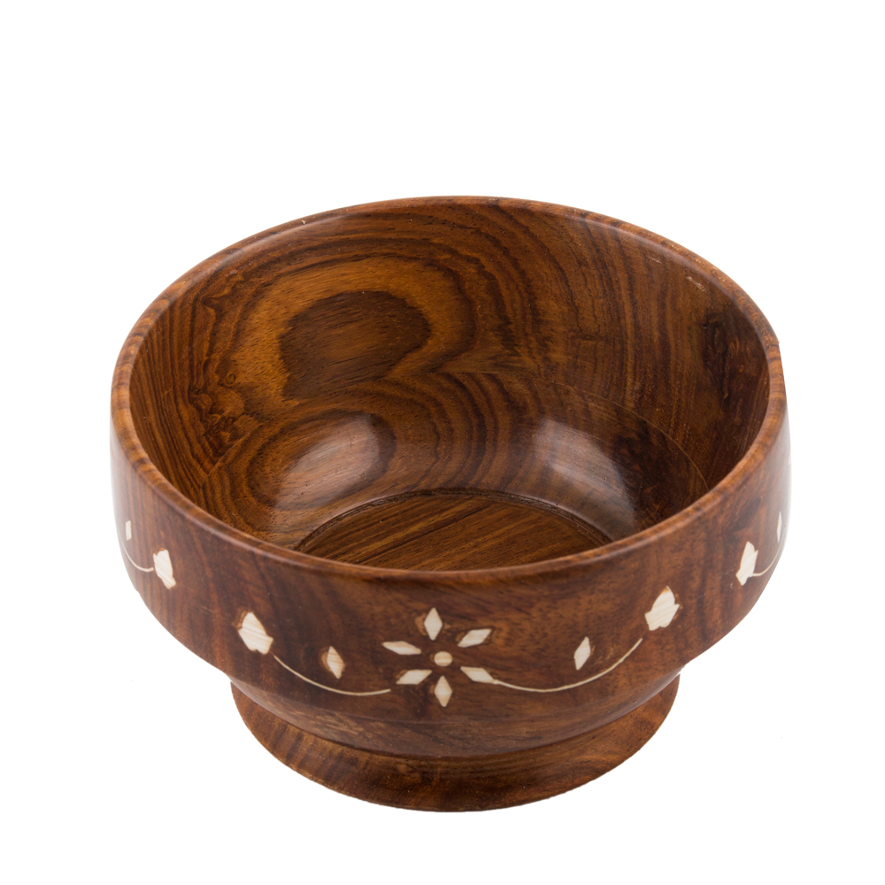 "4 Inch Mango Wood Serving Bowl with Matte Finish - Perfect for Serving and Displaying Your Favorite Foods" - Image 4