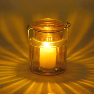 Contemporary Style Transparent Glass Bucket Style 4.5 Inch Hurricane Wind Light Candle Holder For Pillar Candles/ Tealights/ Votive With Wire Hanging Handles- Yellow