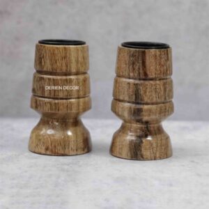 Rustic Charm 4 Inch Wooden Tealight Candle Holder - This style features a natural, rough-hewn wooden look, perfect for creating a warm, cozy ambiance