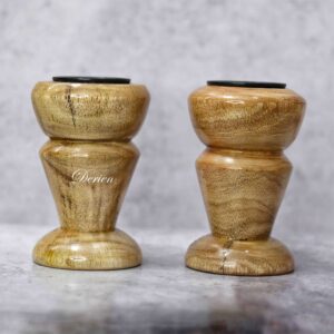 4 Inch Tiny Treasures: Handcrafted Miniature Tealight Candle Holder in Mango Wood