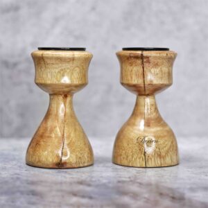 4 Inch Rustic Miniature: Handcrafted Tealight Candle Holder In Natural Wood