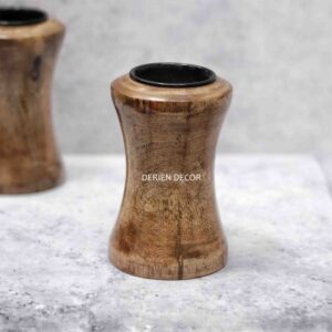 Earthy Ambiance: Handcrafted 4-Inch Tealight Candle Holder in Natural Wood