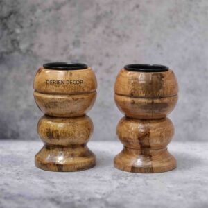 4 Inch Naturally Radiant Decorative Tealight Candle Holder in Mango Wood