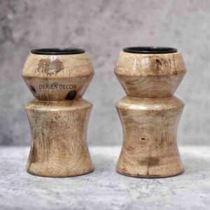 4 Inch Natural Beauty Decorative Miniature Tealight Candle Holder in Mango Wood