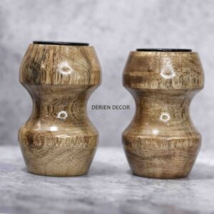 4 Inch Tiny Delight Wooden Miniature Tealight Candle Holder for Cozy Spaces
