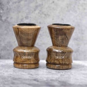 4 Inch Rustic Retreat: Handcrafted Wooden Miniature Tealight Candle Holder with Decorative Appeal