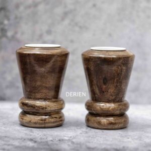4 Inch Forest Fantasy Wooden Natural Brown Handmade Tealight Candle Holder