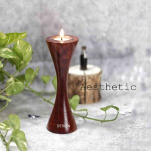 9 Inch Wooden Decorative Tealight Candle Holder / Candlestick Holders for Wedding,Dinning,Party
