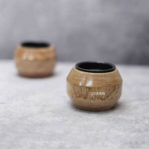 Cute 2.5 Inch Contemporary Mini Chic Illumination Modern Wooden Tealight Holder with Natural Tint